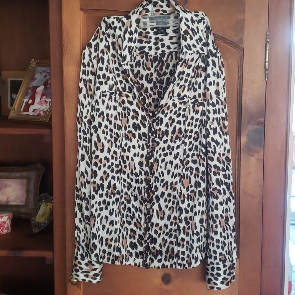 Cheetah Print White House Black Market Blouse